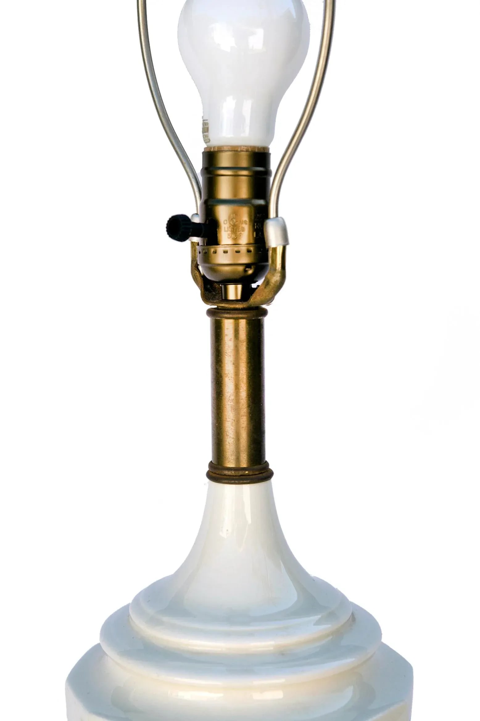 Mid 20th Century Blanc De Chine & Metal Urn Lamp on Pedestal - 2