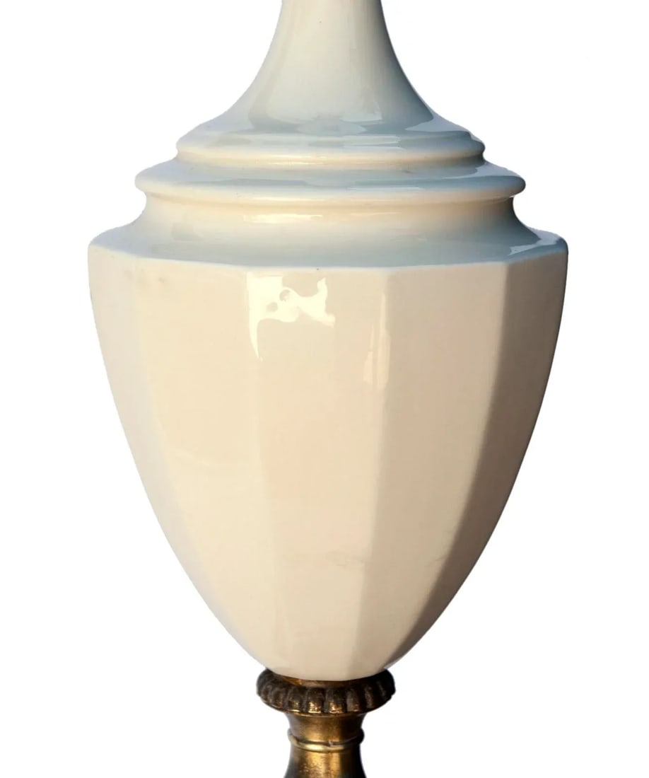 Mid 20th Century Blanc De Chine & Metal Urn Lamp on Pedestal - 7