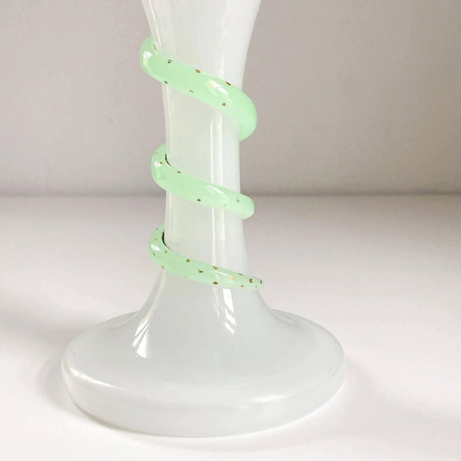 Antique Bohemian Glass Serpent Vase, Late 19th Century Serpentine Adorned Czech Glass Vase - 6