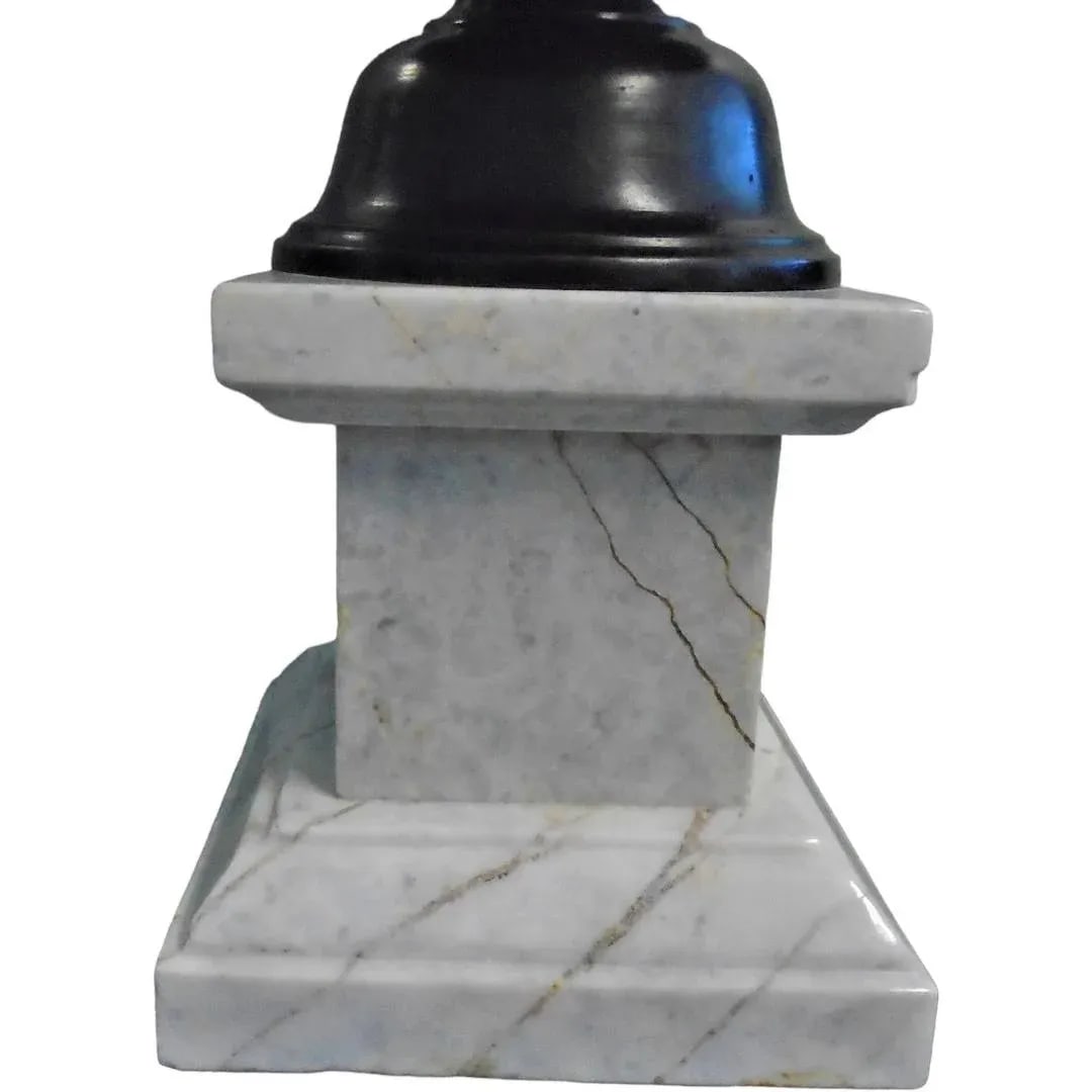 Vintage 1950's Bronze and Marble Ornamental Pedestal Centerpiece - 2