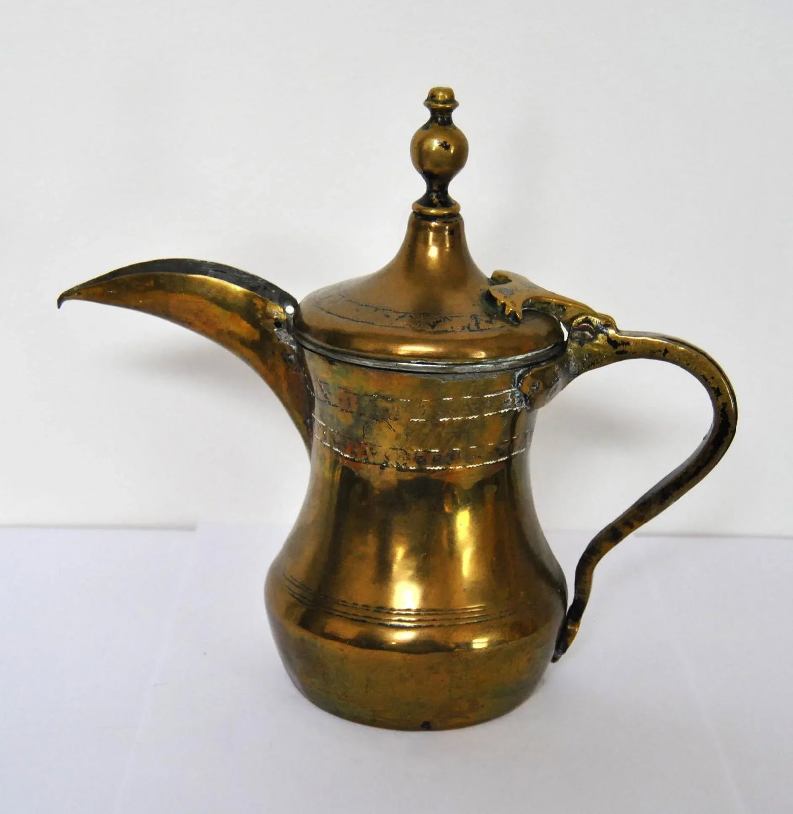 1940s Al Dallah Mecca Arabic Coffe Pot With Bronze Handle - 2