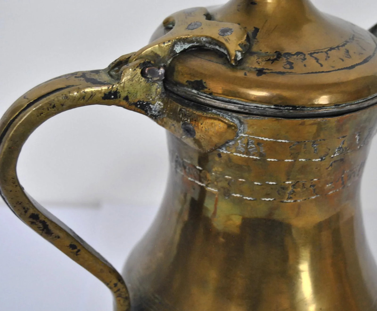 1940s Al Dallah Mecca Arabic Coffe Pot With Bronze Handle - 5