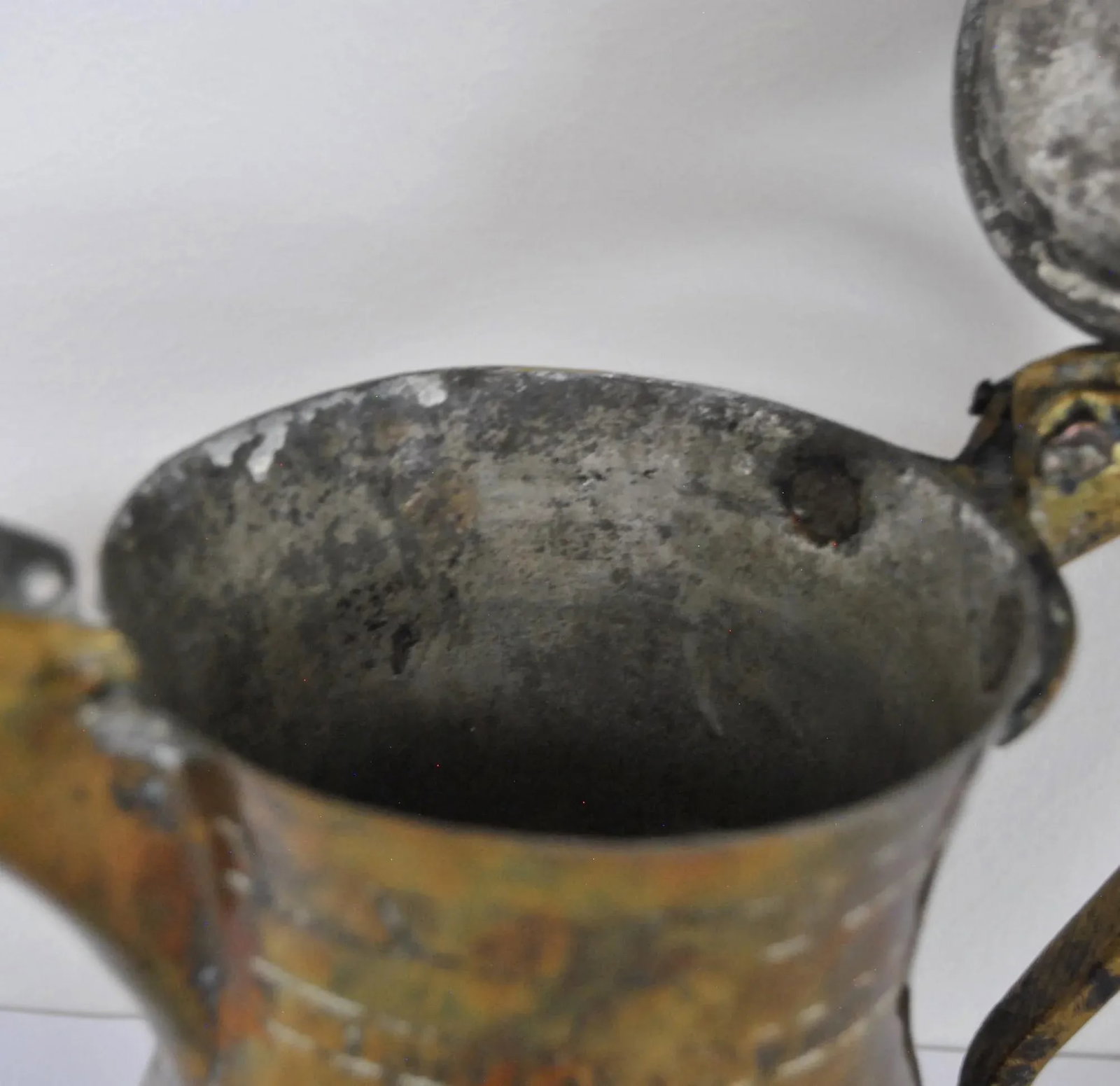 1940s Al Dallah Mecca Arabic Coffe Pot With Bronze Handle - 8