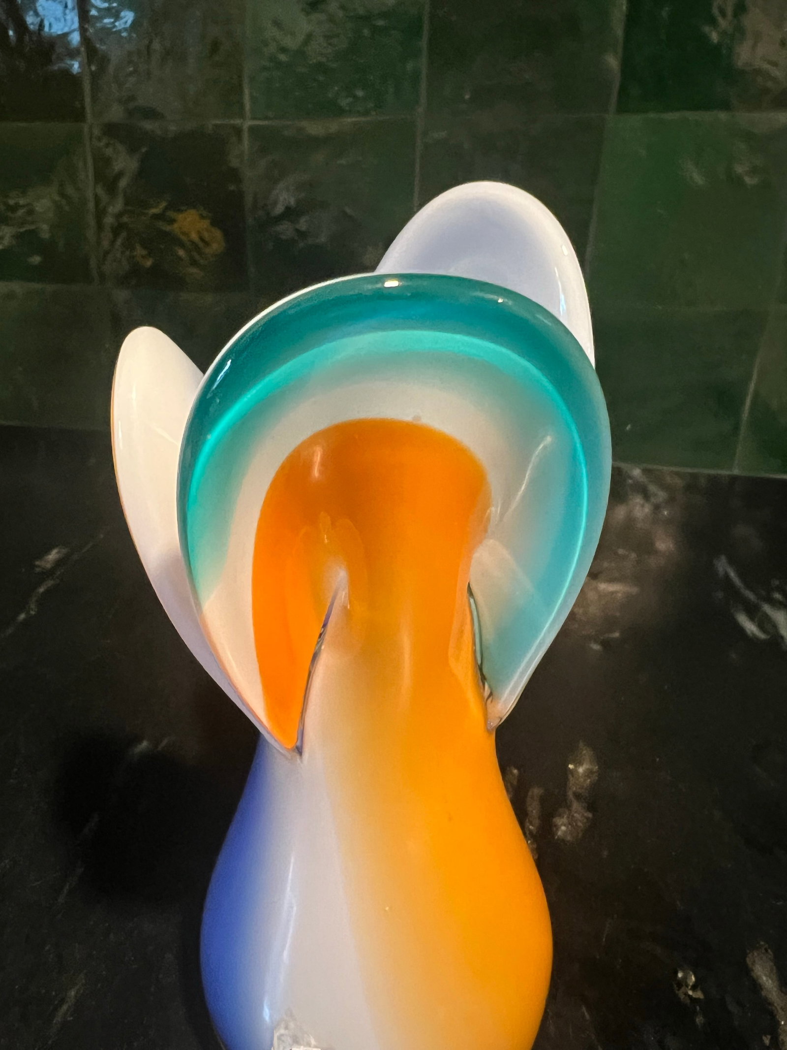 1970s Signed Murano Colorful Flower Vase - 4