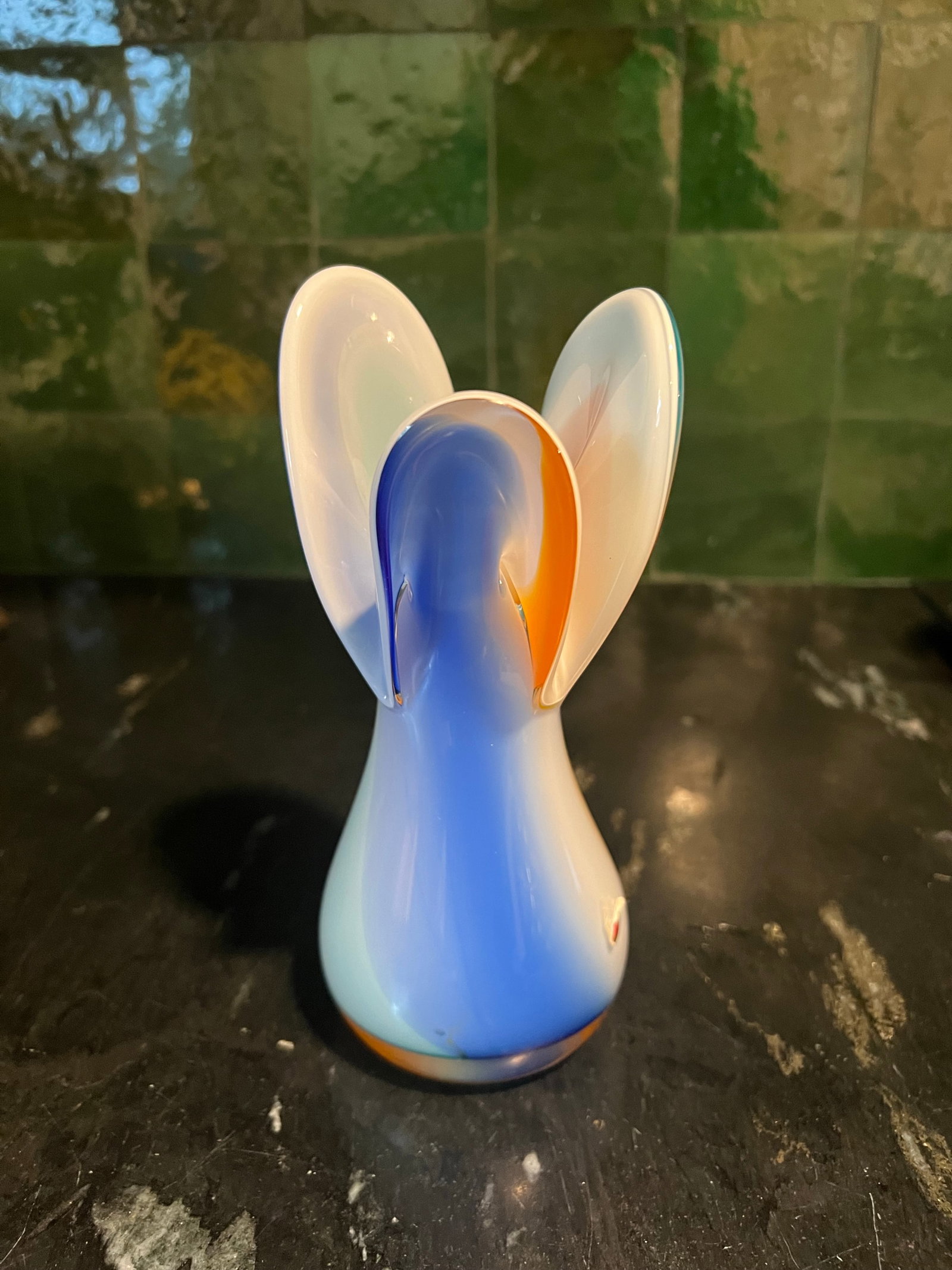 1970s Signed Murano Colorful Flower Vase - 6