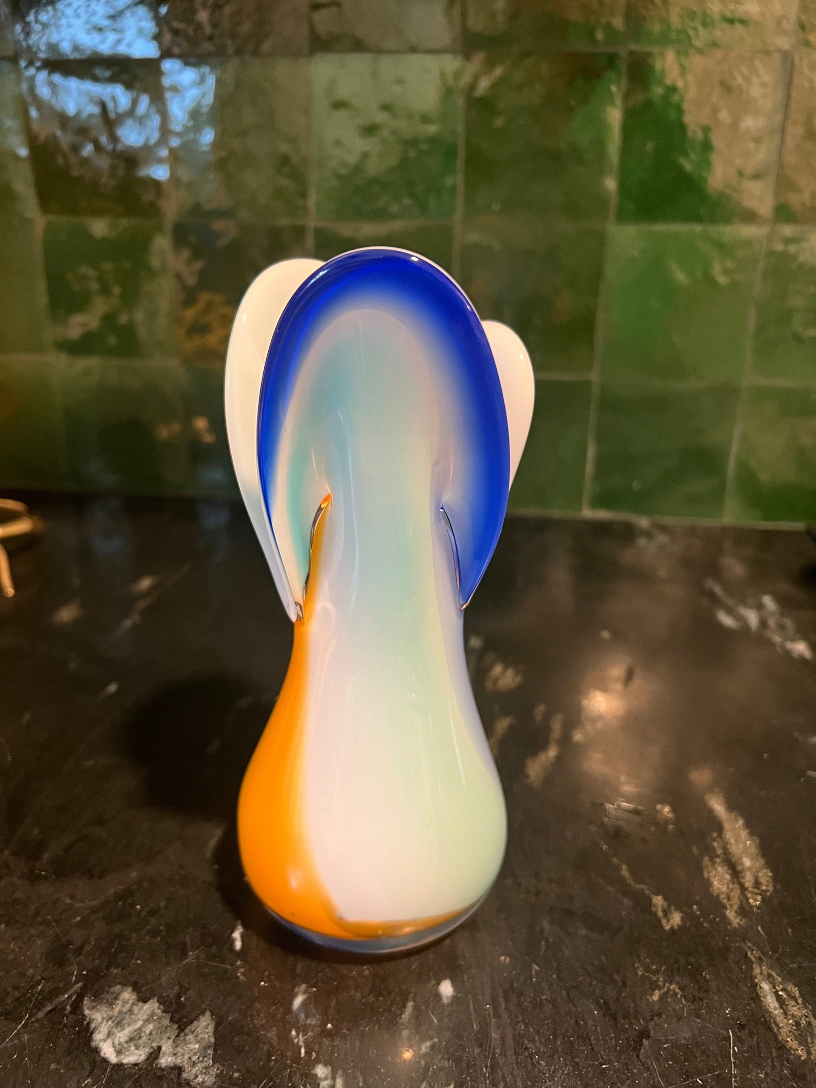 1970s Signed Murano Colorful Flower Vase - 8