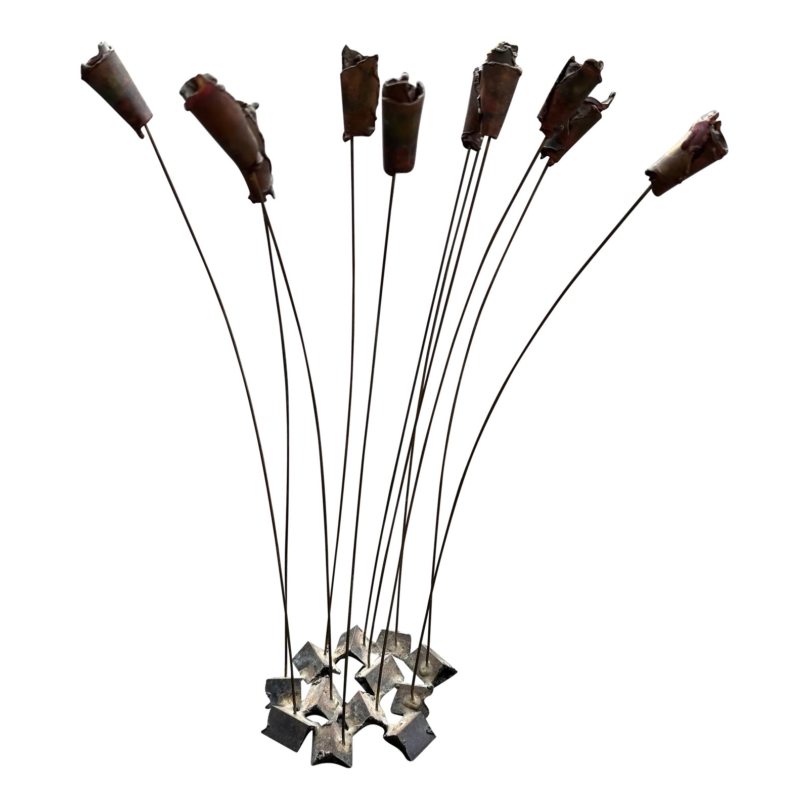 Mid Century Brutalist Willino Metal Rose Sculpture: Brutalist metal rose sculpture signed Willino Condition: Alterations: Original Condition Unaltered Imperfections: Some Imperfections Condition Notes: In excellent vintage condition Origin: United