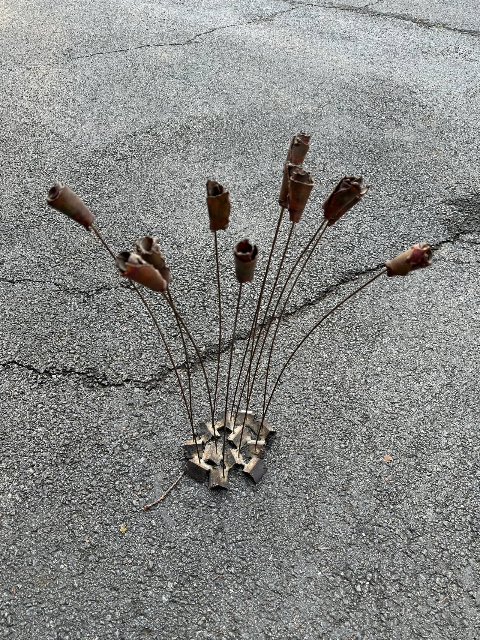 Mid Century Brutalist Willino Metal Rose Sculpture - 3