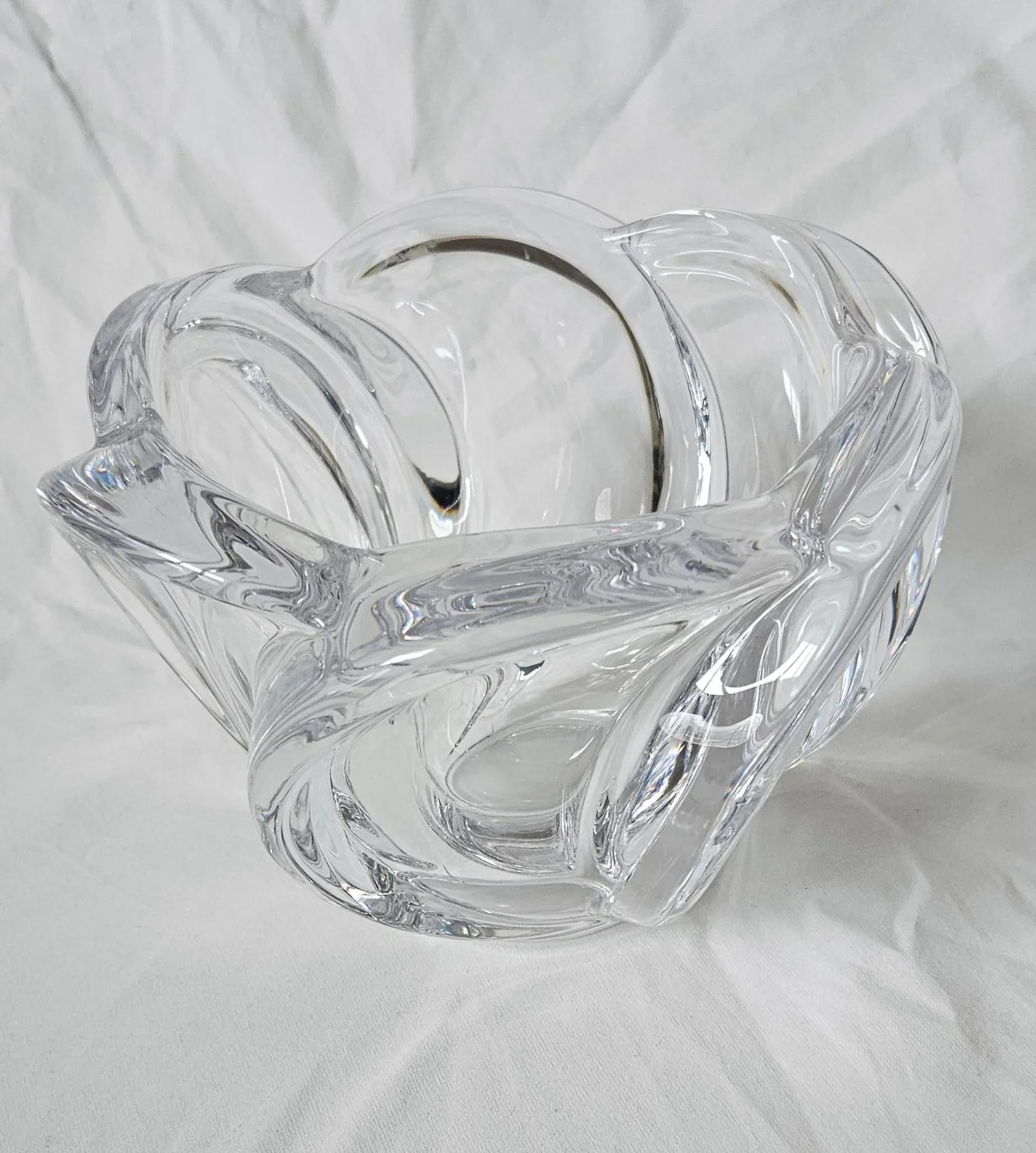 1940s Art Vannes France Crystal Art Glass Centerpiece Bowl - 4