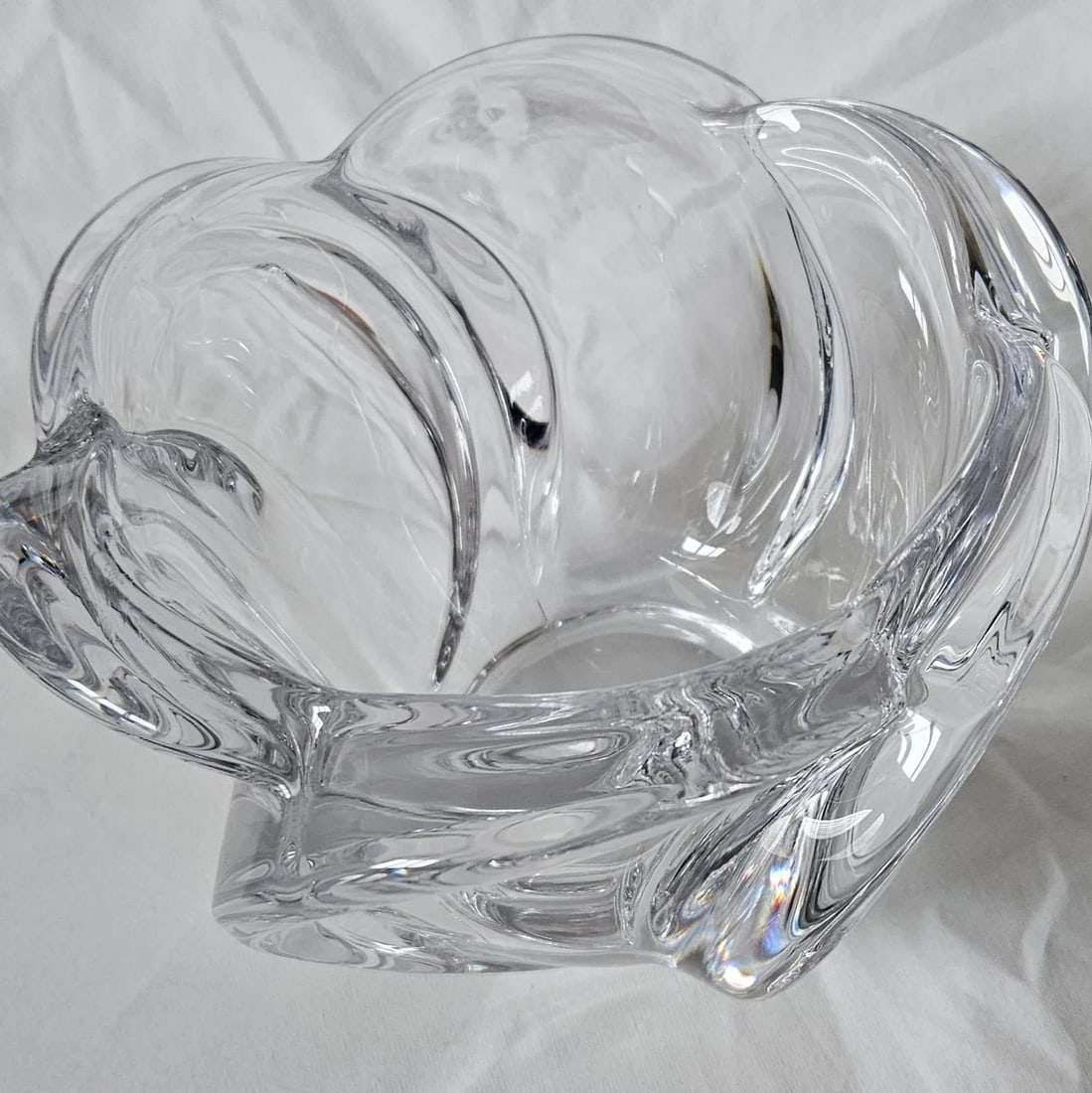 1940s Art Vannes France Crystal Art Glass Centerpiece Bowl - 5