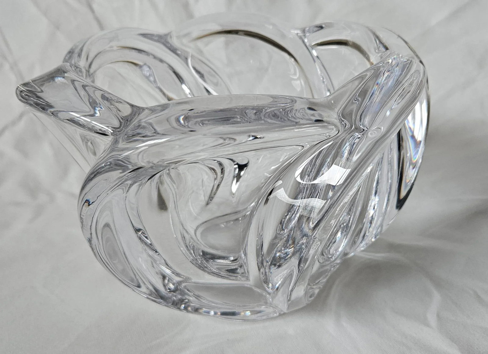 1940s Art Vannes France Crystal Art Glass Centerpiece Bowl - 6