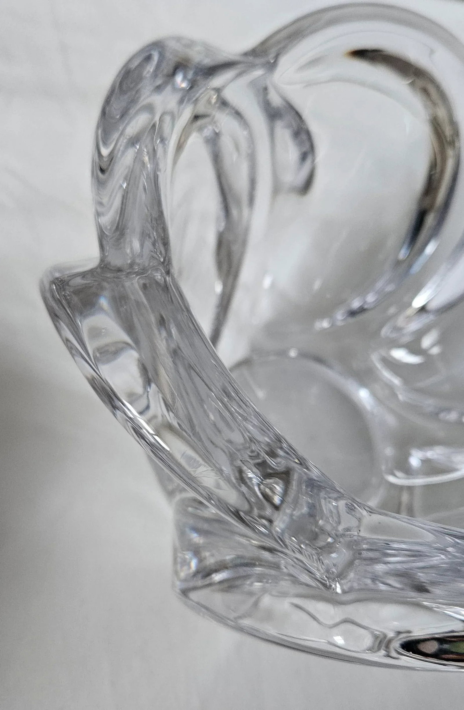 1940s Art Vannes France Crystal Art Glass Centerpiece Bowl - 7