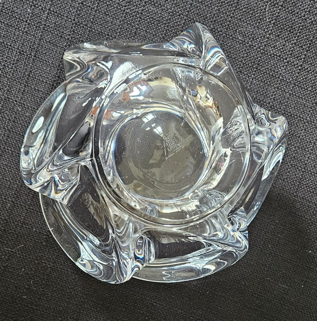 1940s Art Vannes France Crystal Art Glass Centerpiece Bowl - 9