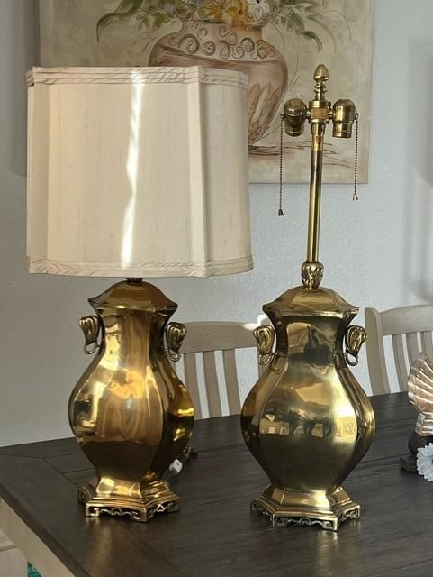Mid-Century Marbro Brass Lamps - a Pair - 2