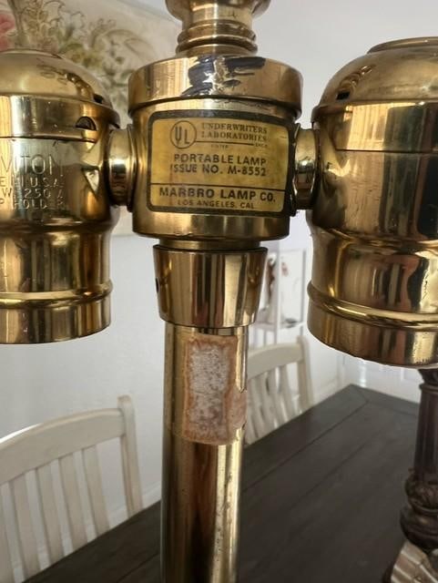 Mid-Century Marbro Brass Lamps - a Pair - 7