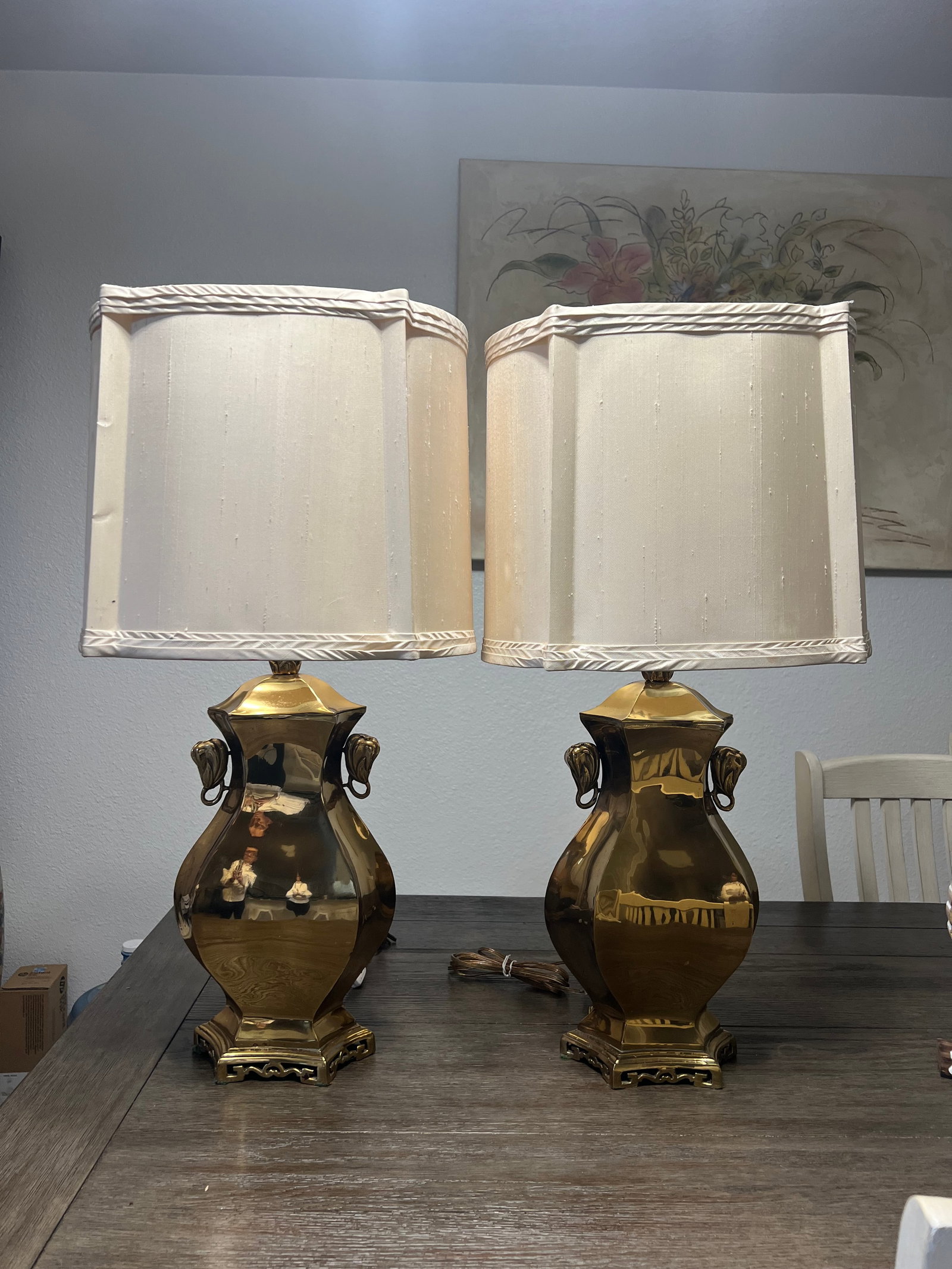 Mid-Century Marbro Brass Lamps - a Pair - 8