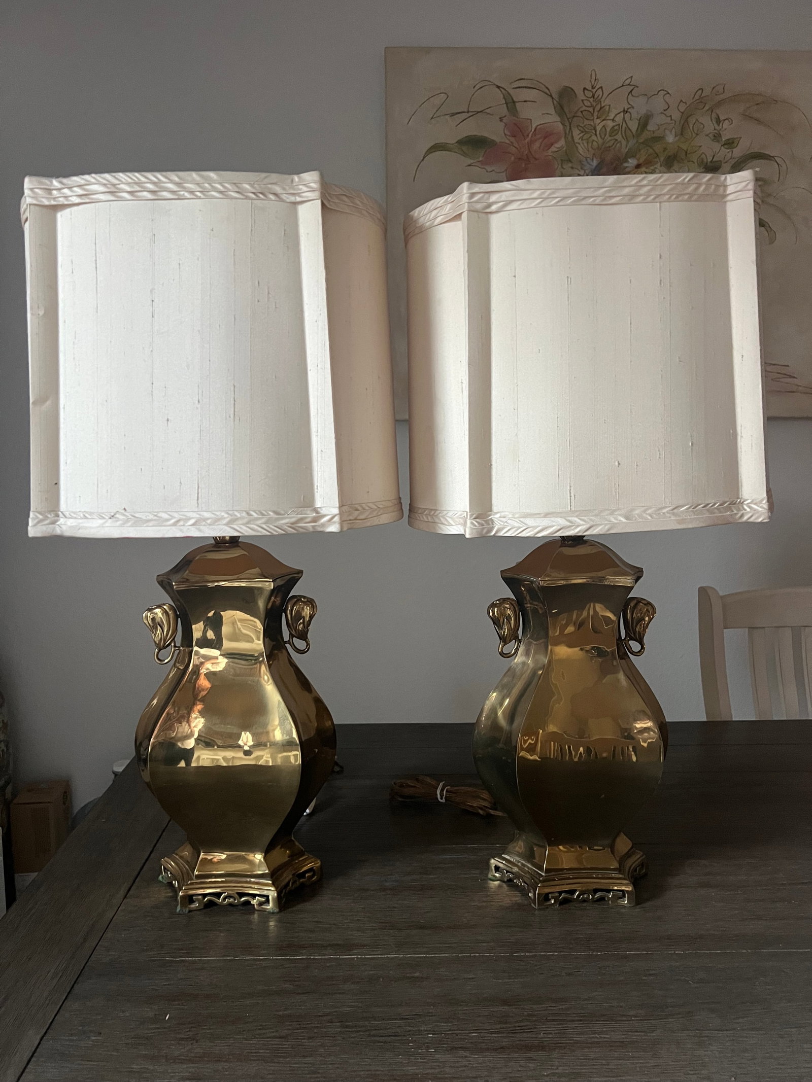 Mid-Century Marbro Brass Lamps - a Pair - 9
