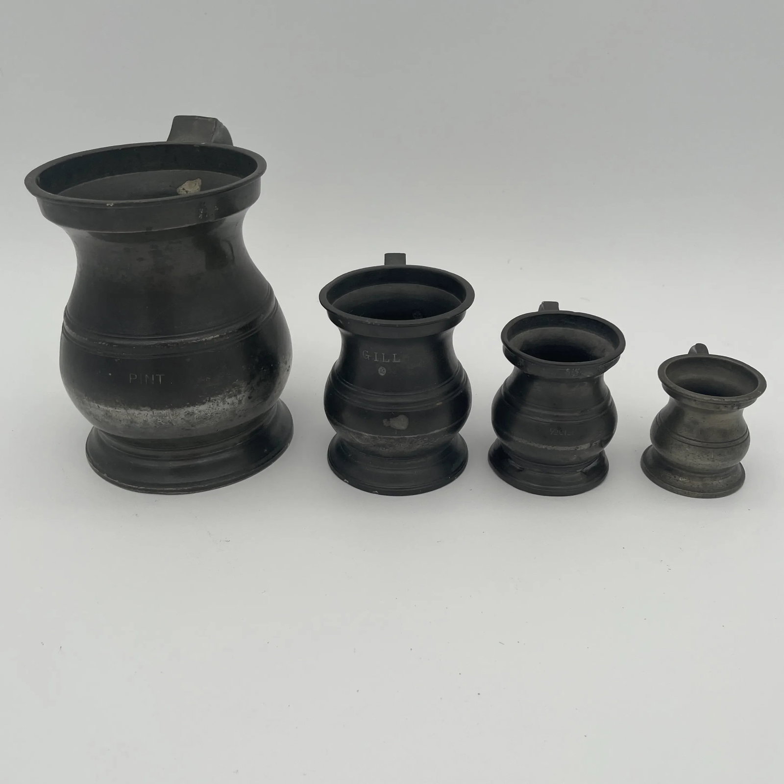 Mid 19th Century Early Pewter Measures - Set of 4 - 2