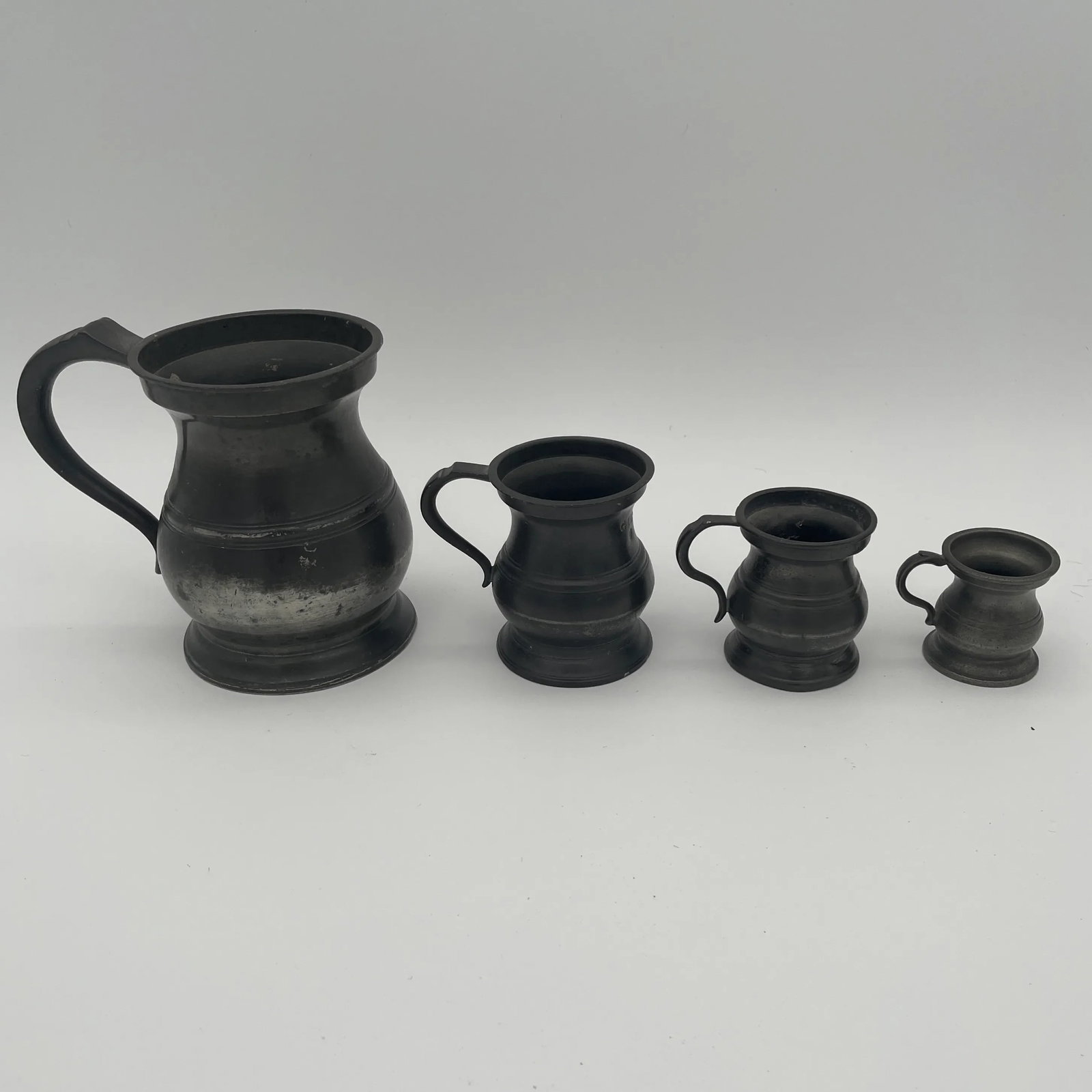Mid 19th Century Early Pewter Measures - Set of 4 - 3