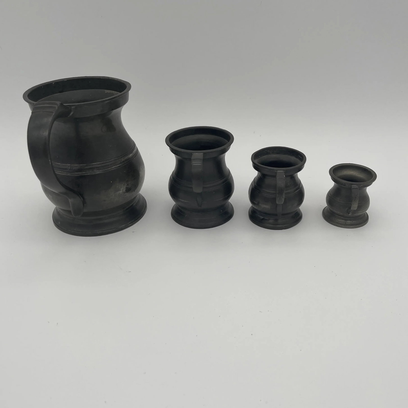 Mid 19th Century Early Pewter Measures - Set of 4 - 4