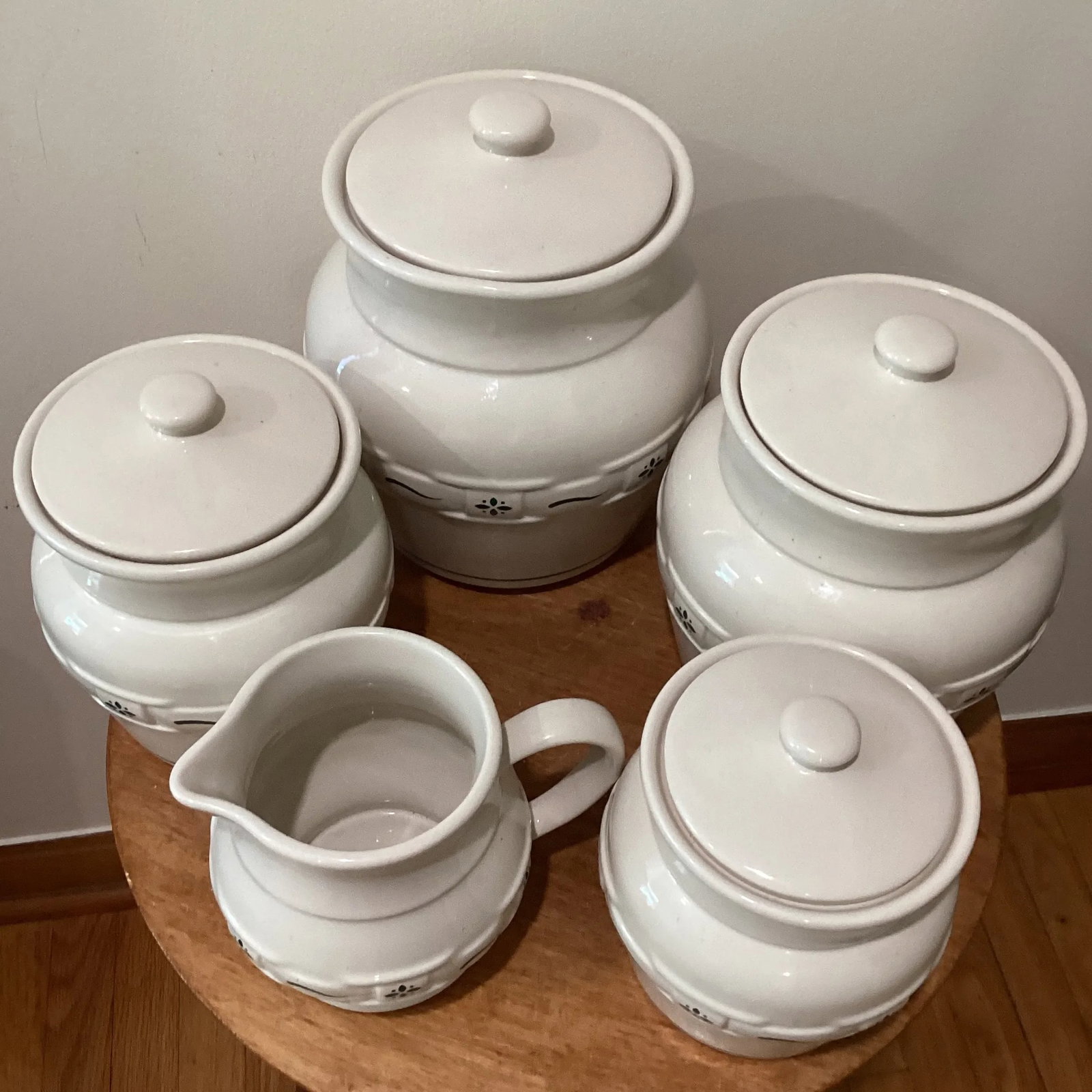 Mid 20th Century Retired Longaberger Pottery Original Woven Traditions Heritage Collection Set- 5 Pi - 11