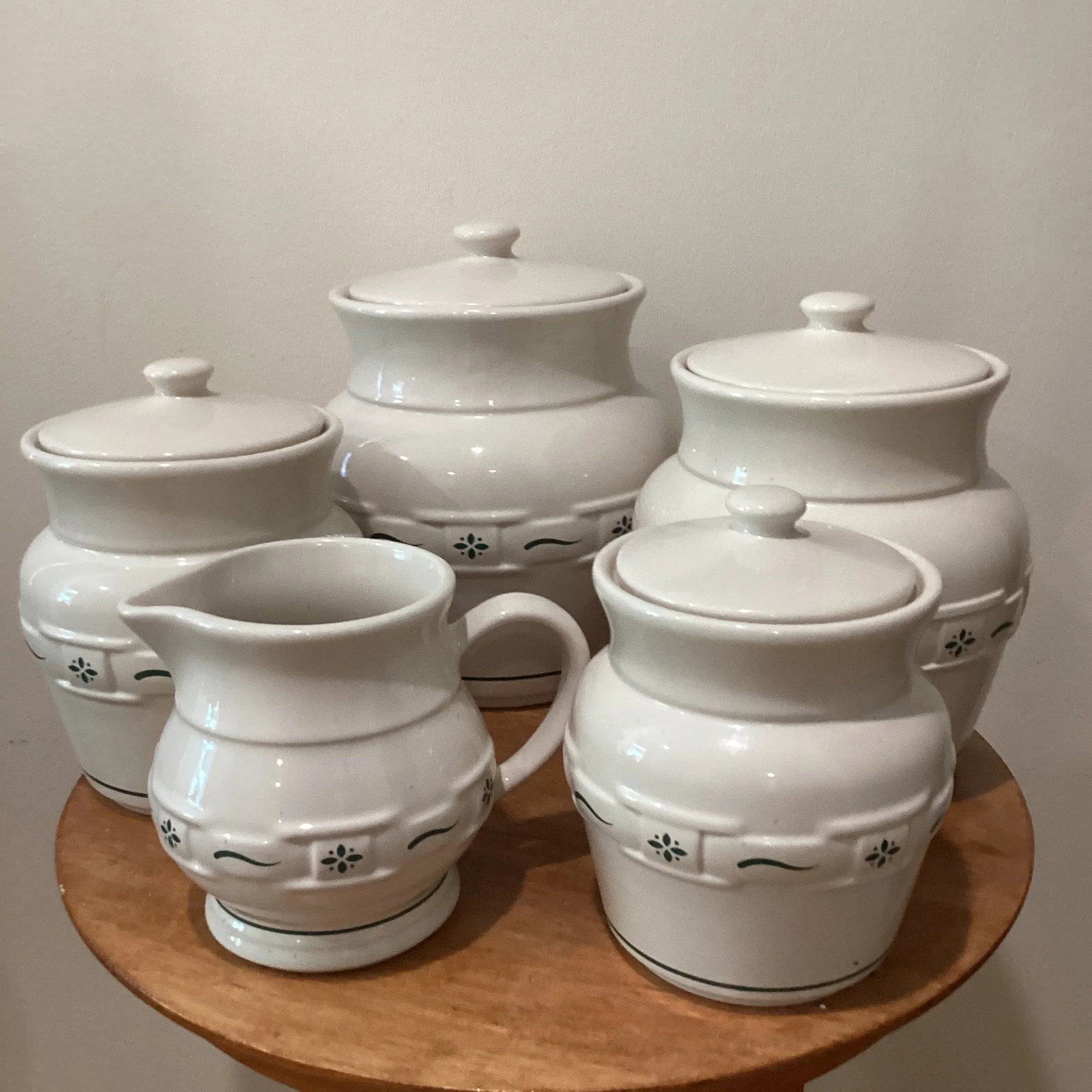 Mid 20th Century Retired Longaberger Pottery Original Woven Traditions Heritage Collection Set- 5 Pi - 9