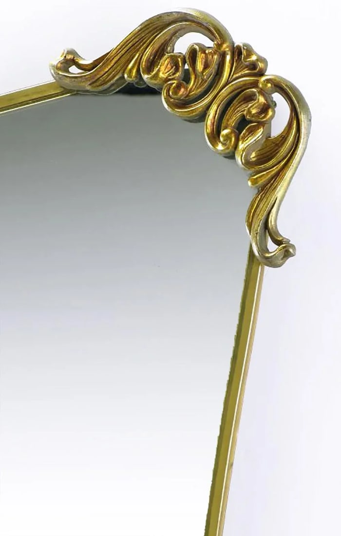Brass Regency Mirror With Foliate Corner Brackets - 3