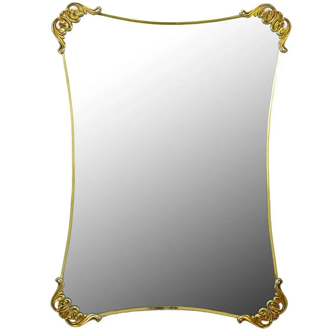 Brass Regency Mirror With Foliate Corner Brackets - 5