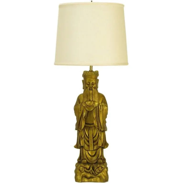 Confucius Gilt Metal Table Lamp - 10