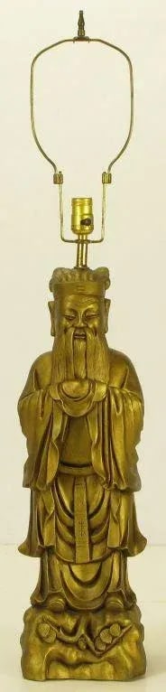 Confucius Gilt Metal Table Lamp - 2