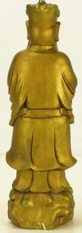 Confucius Gilt Metal Table Lamp - 6