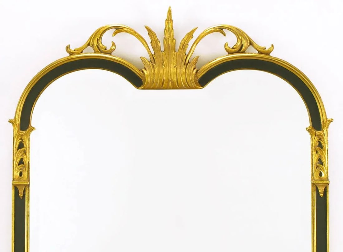 Empire Revival Parcel-Gilt and Black Lacquer Wall Mirror - 3