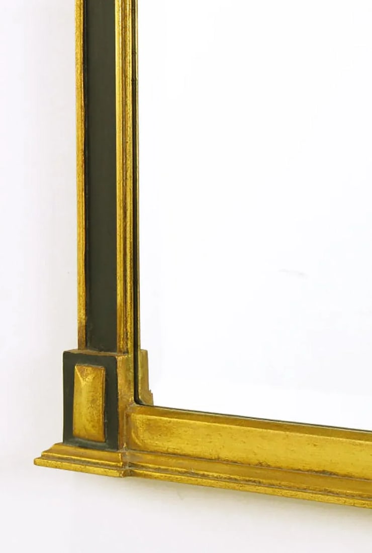 Empire Revival Parcel-Gilt and Black Lacquer Wall Mirror - 4