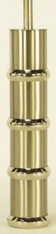 Brushed Steel & Chrome Cylindrical Table Lamp - 4