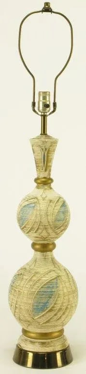 Double Gourd Form Parcel Gilt Plaster Table Lamp - 3