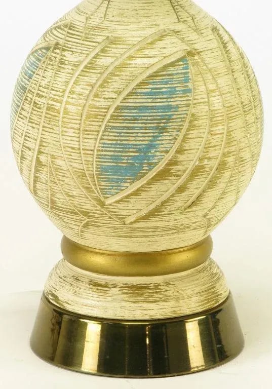 Double Gourd Form Parcel Gilt Plaster Table Lamp - 7