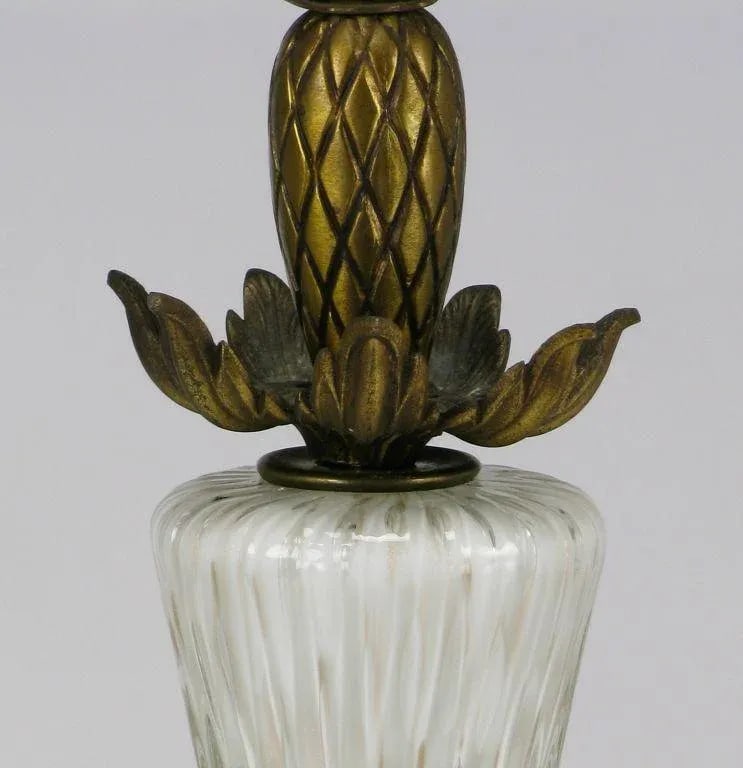 Murano Cordonato d'Oro Fluted Glass Table Lamp - 5