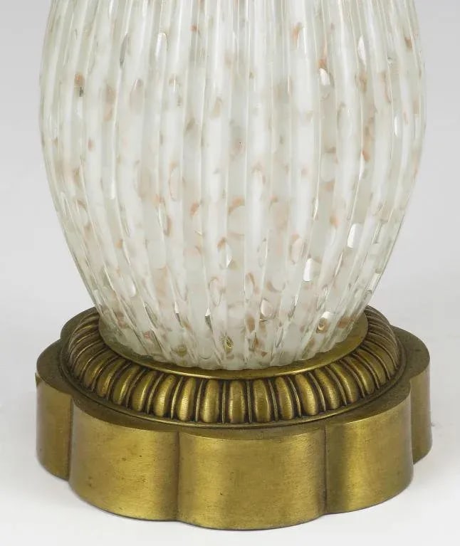 Murano Cordonato d'Oro Fluted Glass Table Lamp - 6