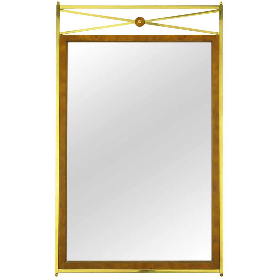 Early Mastercraft Brass and Burl Empire Revival Mirror (1 of 6)