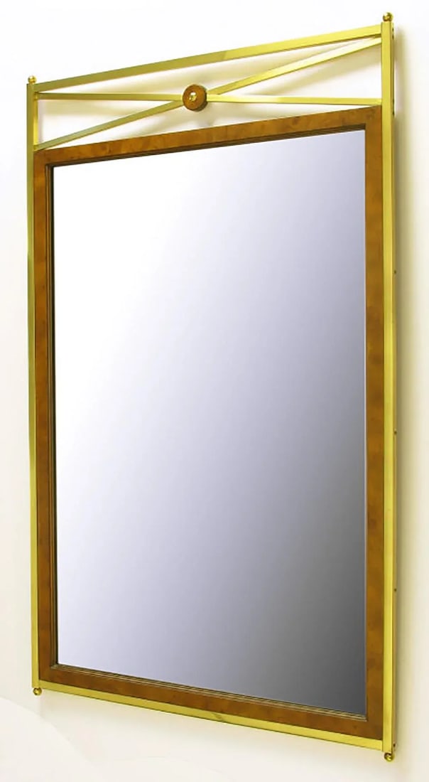 Early Mastercraft Brass and Burl Empire Revival Mirror - 2