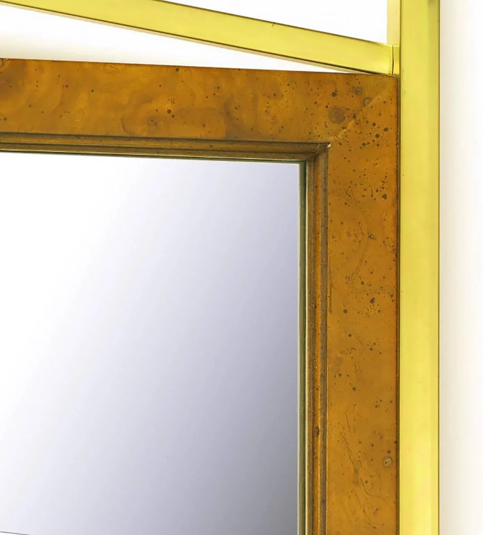 Early Mastercraft Brass and Burl Empire Revival Mirror - 4