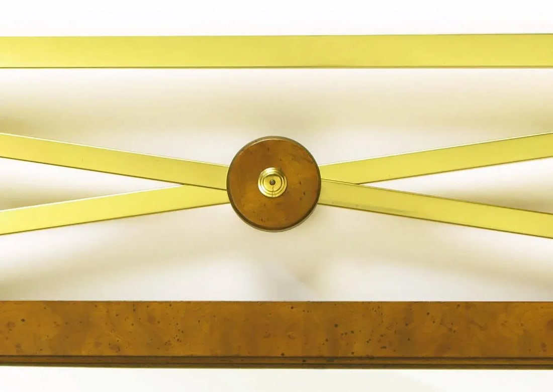 Early Mastercraft Brass and Burl Empire Revival Mirror - 5