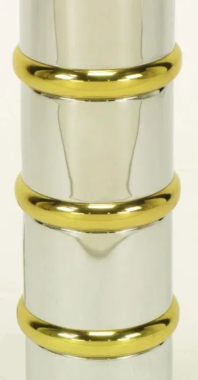 Chrome & Brass Segmented Column Table Lamp. - 5