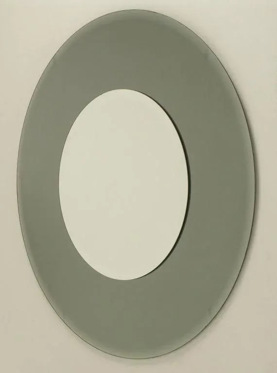 36" Diameter Smoked & Beveled Glass Mirror - 2