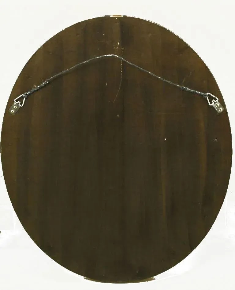 Carved Wood & Gilt Oval French Regency Style Mirror - 4
