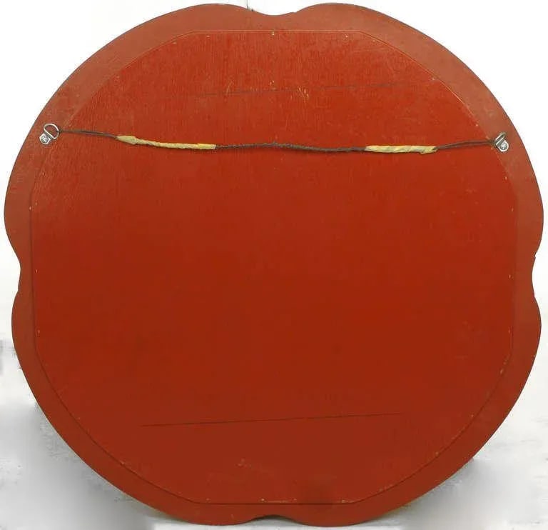 Baker Furniture Cinnabar Red Quatrefoil Mirror - 5