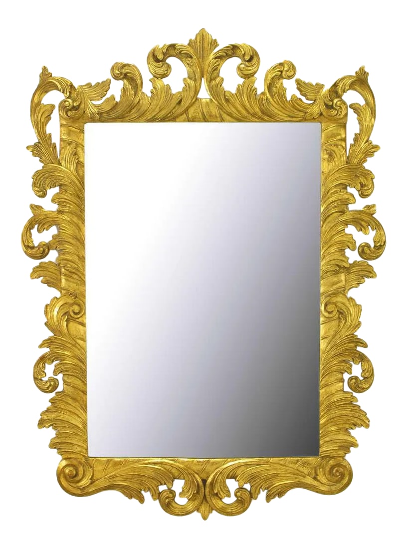 Italian Gilt Plume-Form Hand Carved Mirror (1 of 8)