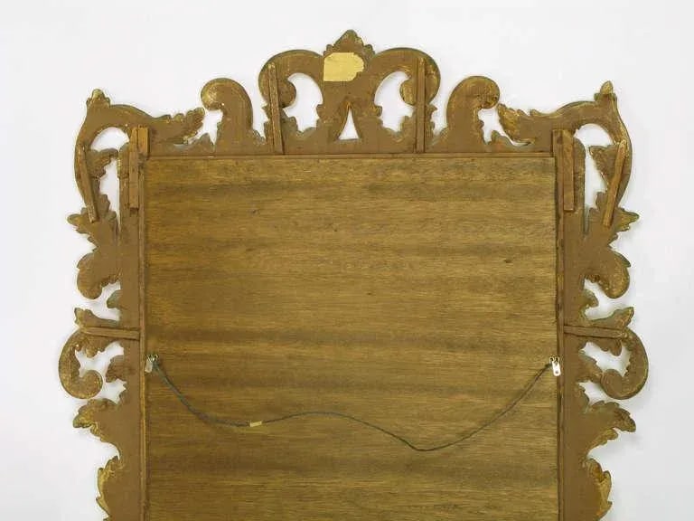 Italian Gilt Plume-Form Hand Carved Mirror - 5
