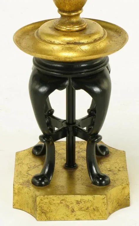 1960s Gilt & Black Lacquer Regency Table Lamp - 6
