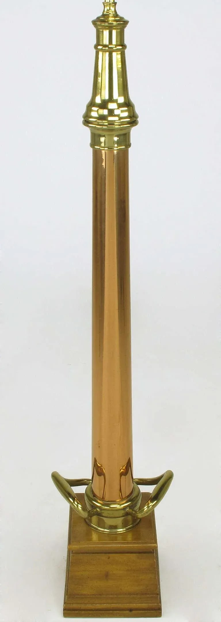 53" Tall Brass & Copper Fire Nozzle Table Lamp. - 5